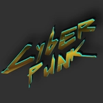 Cyberpunk 3D text: volumetric inscriptions