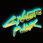 Cyberpunk font with neon glow