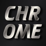 Metallic text with chrome effect