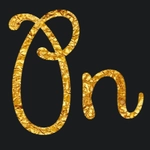 Golden inscription with xiogfto font