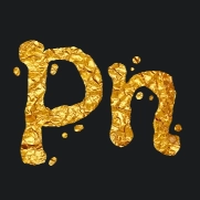 Gold text with Flavors font