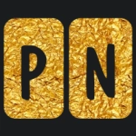 Golden text with dominocmrndcrn font