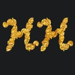 Golden text with nobr2 font