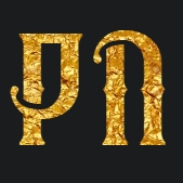 Golden text with ColumnS font