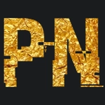 Golden text with glitch HACKED font