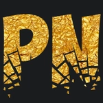 Golden text with ObelixProBroken font