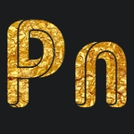 Golden inscription with Coreescher font