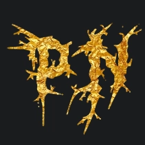 Golden text with Realgrinder font