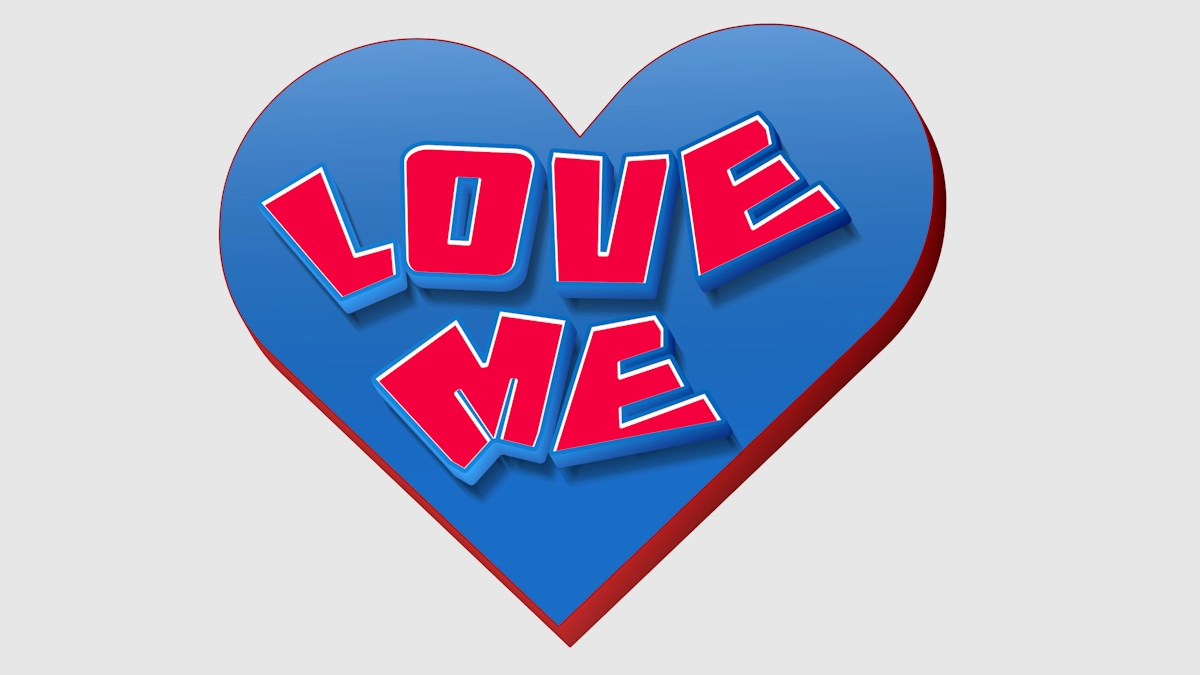 Beautiful signature with beautiful fonts inside a 3D heart
