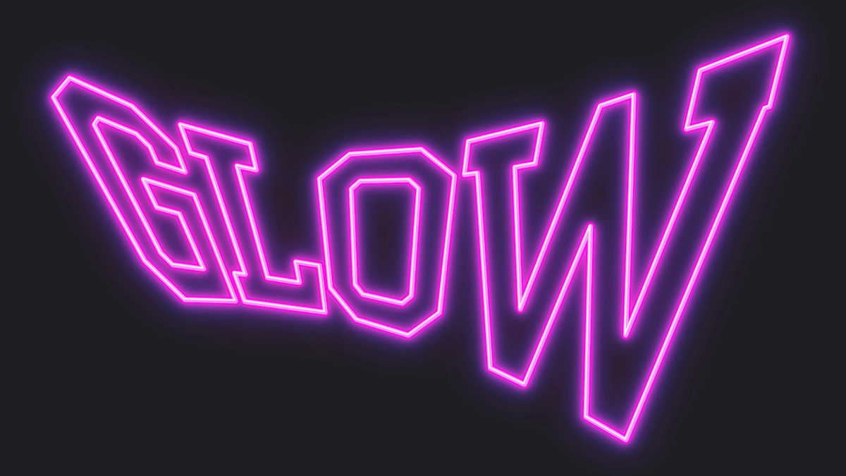 Bright pink neon text from outlines