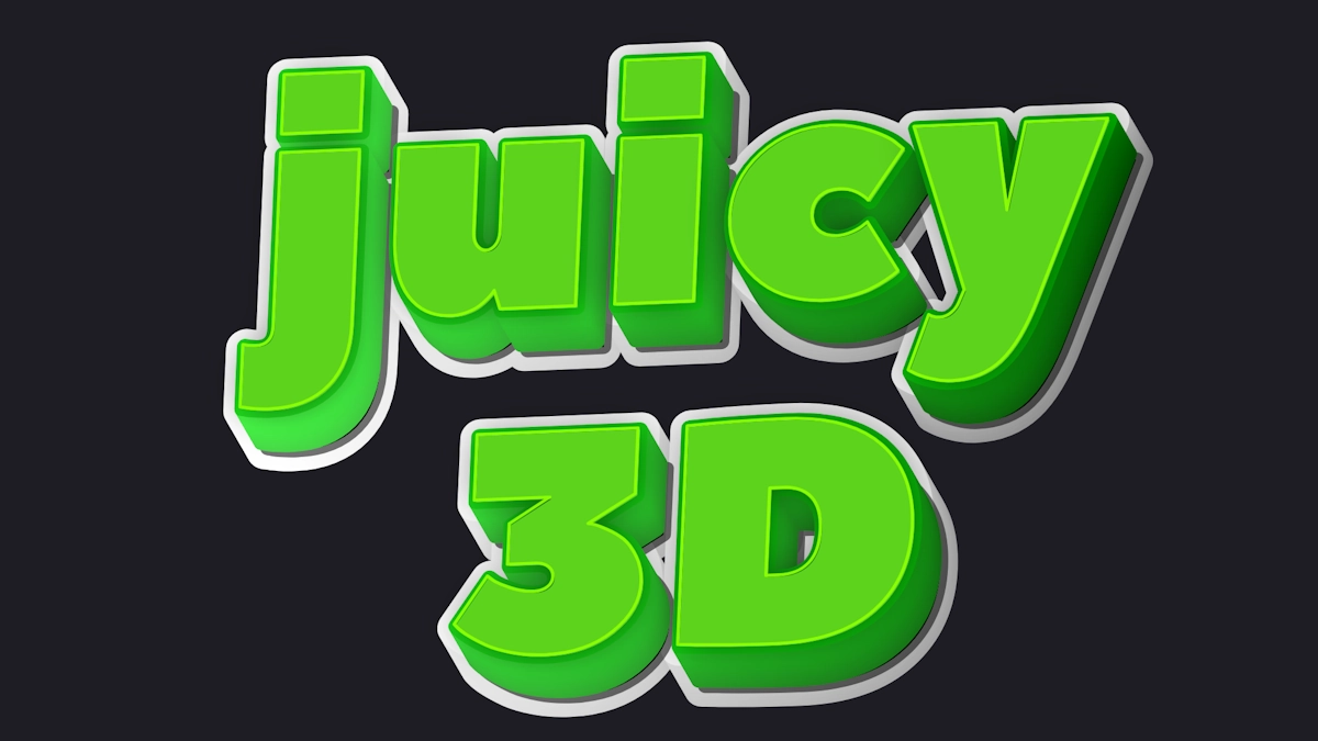 Beautiful 3D font in juicy green color