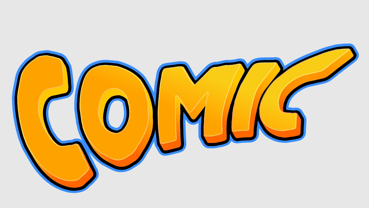 Yellow cartoon bubble text in comic style