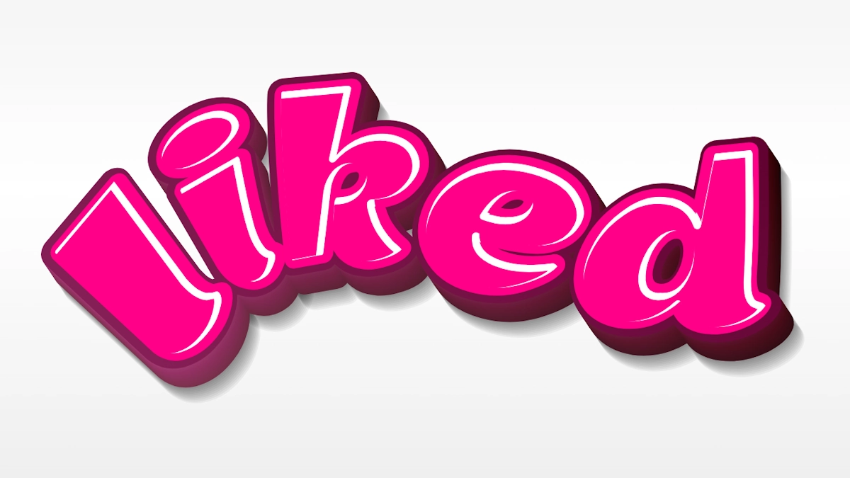 Cute pink 3D text in cartoon style