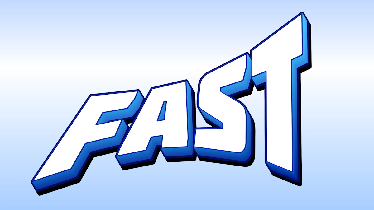 Blue dynamic 3D text for racing and sports