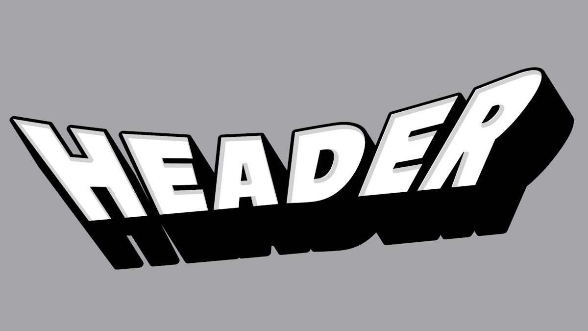 White volumetric 3D text in comic and action title style