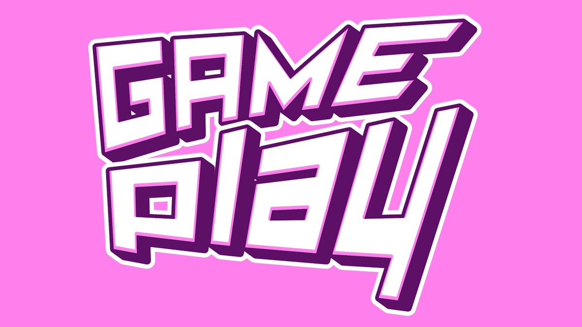 Purple game 3D text for gamers and streamers