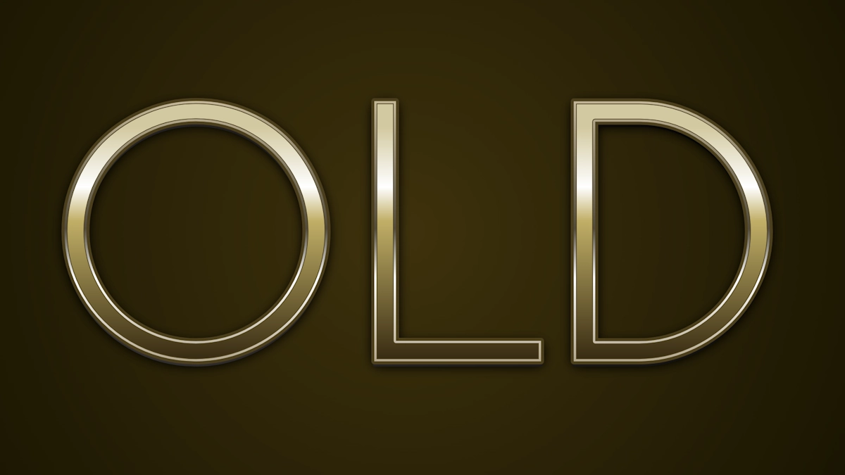 Elegant gold font with metallic shine