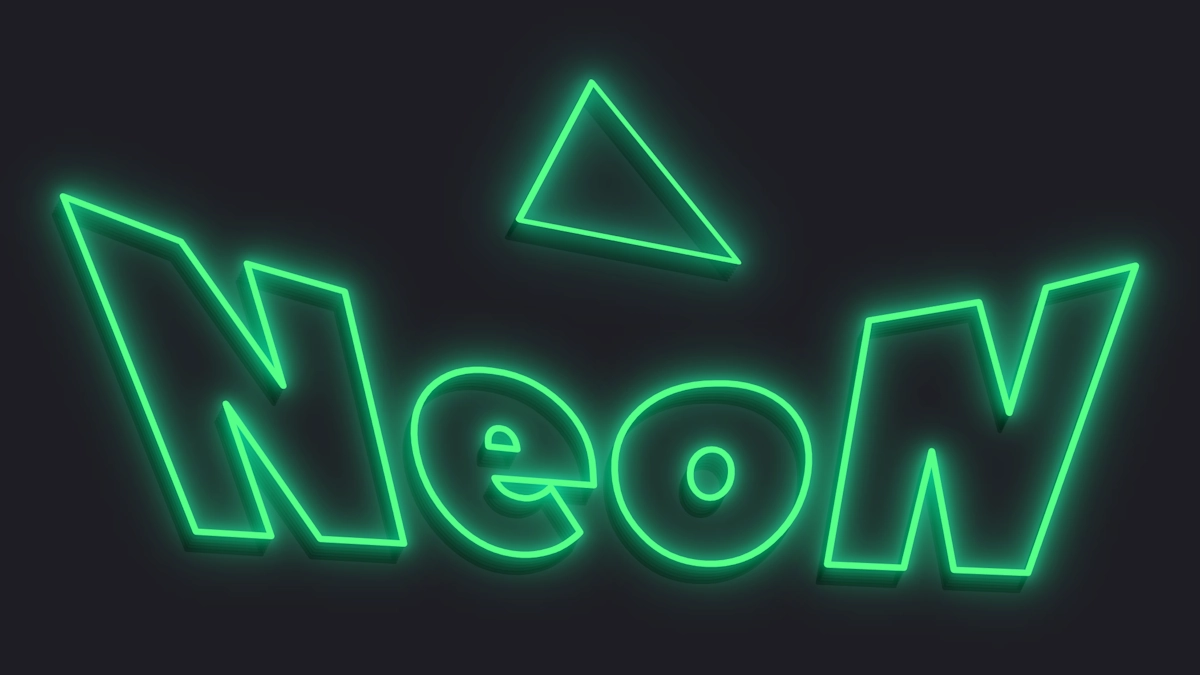 Green 3D neon | Glowing outlined text
