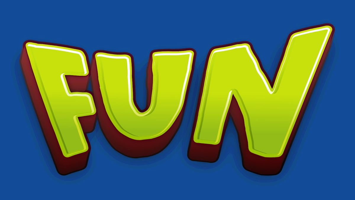 Fun green cartoon 3D text