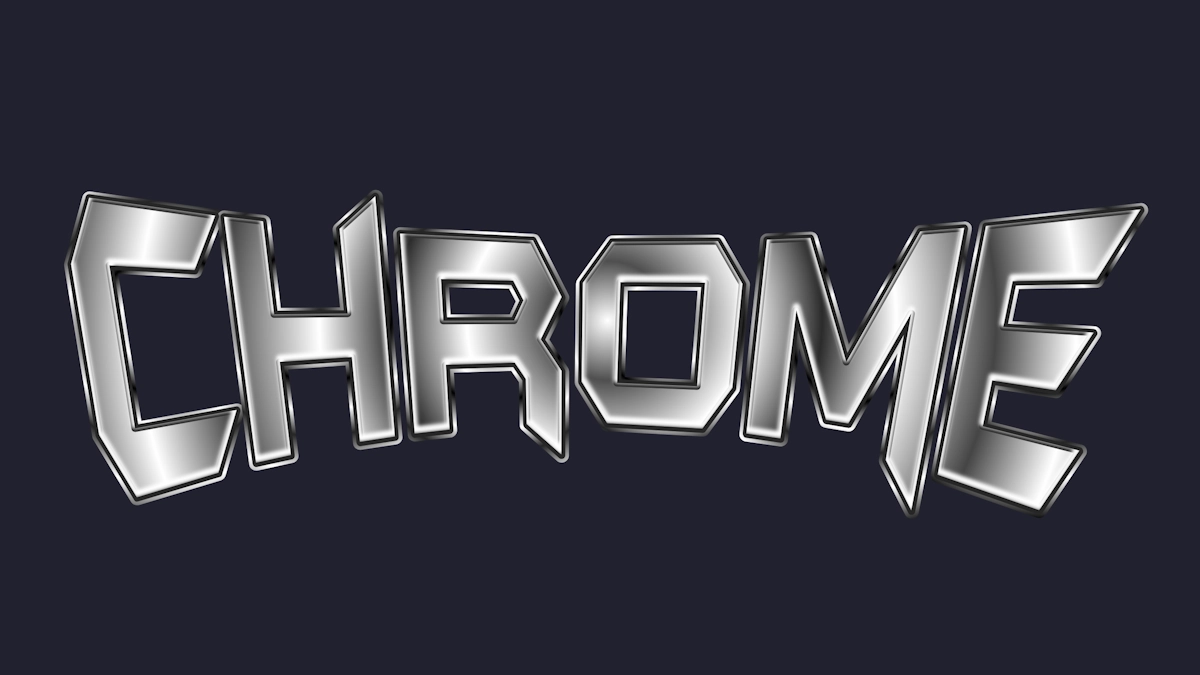 Chrome metal 3D text