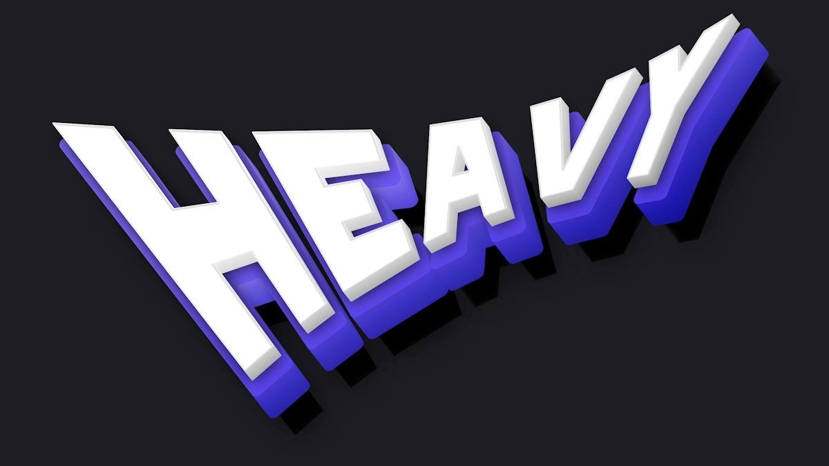 Powerful cyber sports 3D text with blue volume