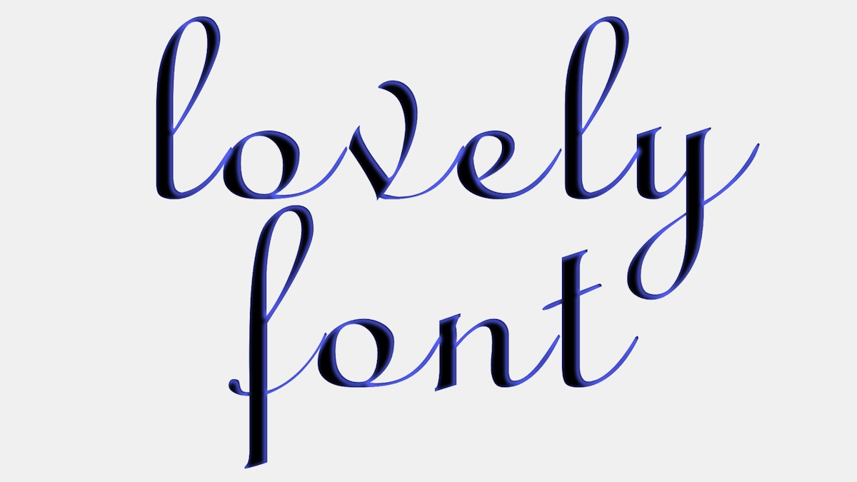 Elegant calligraphic font with blue shadow
