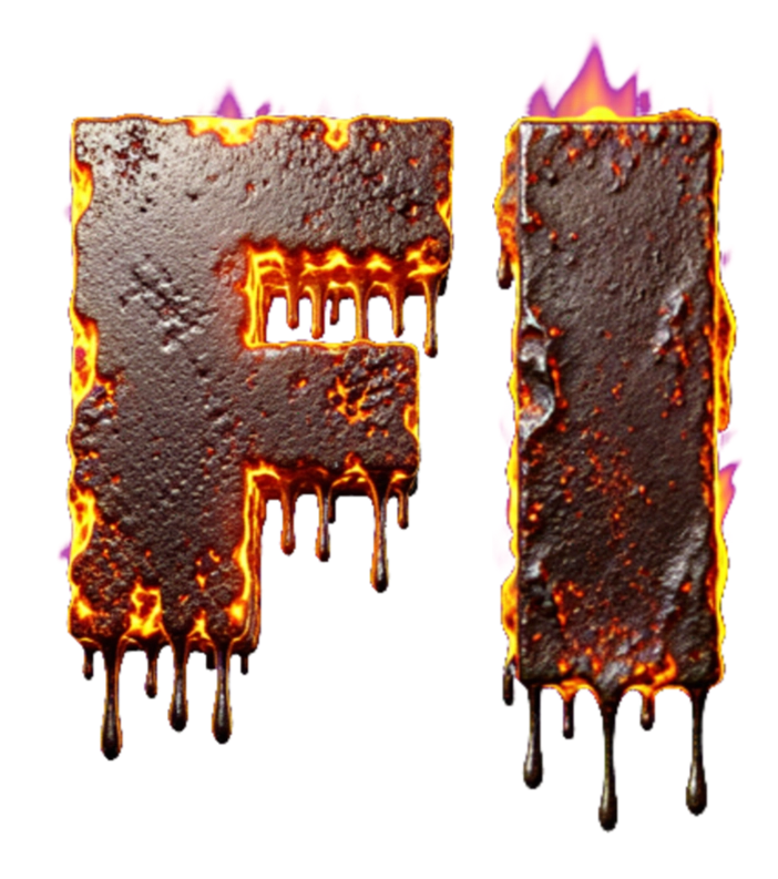 Fire and Liquid font.