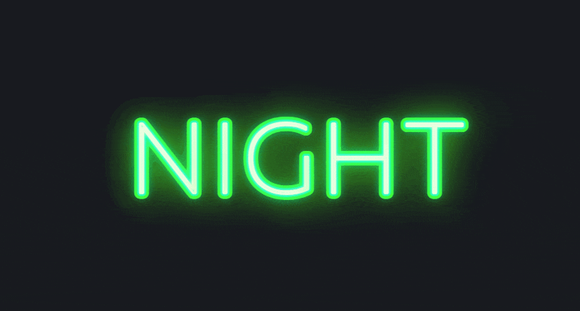 Neon sign with flickering