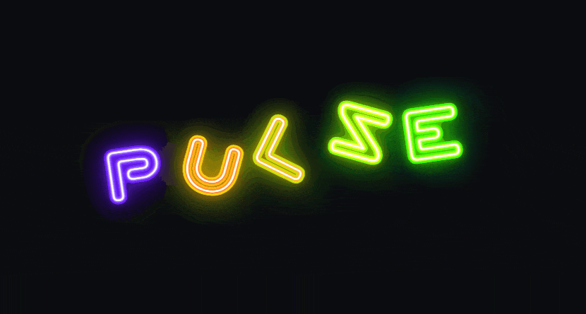 Rainbow neon text