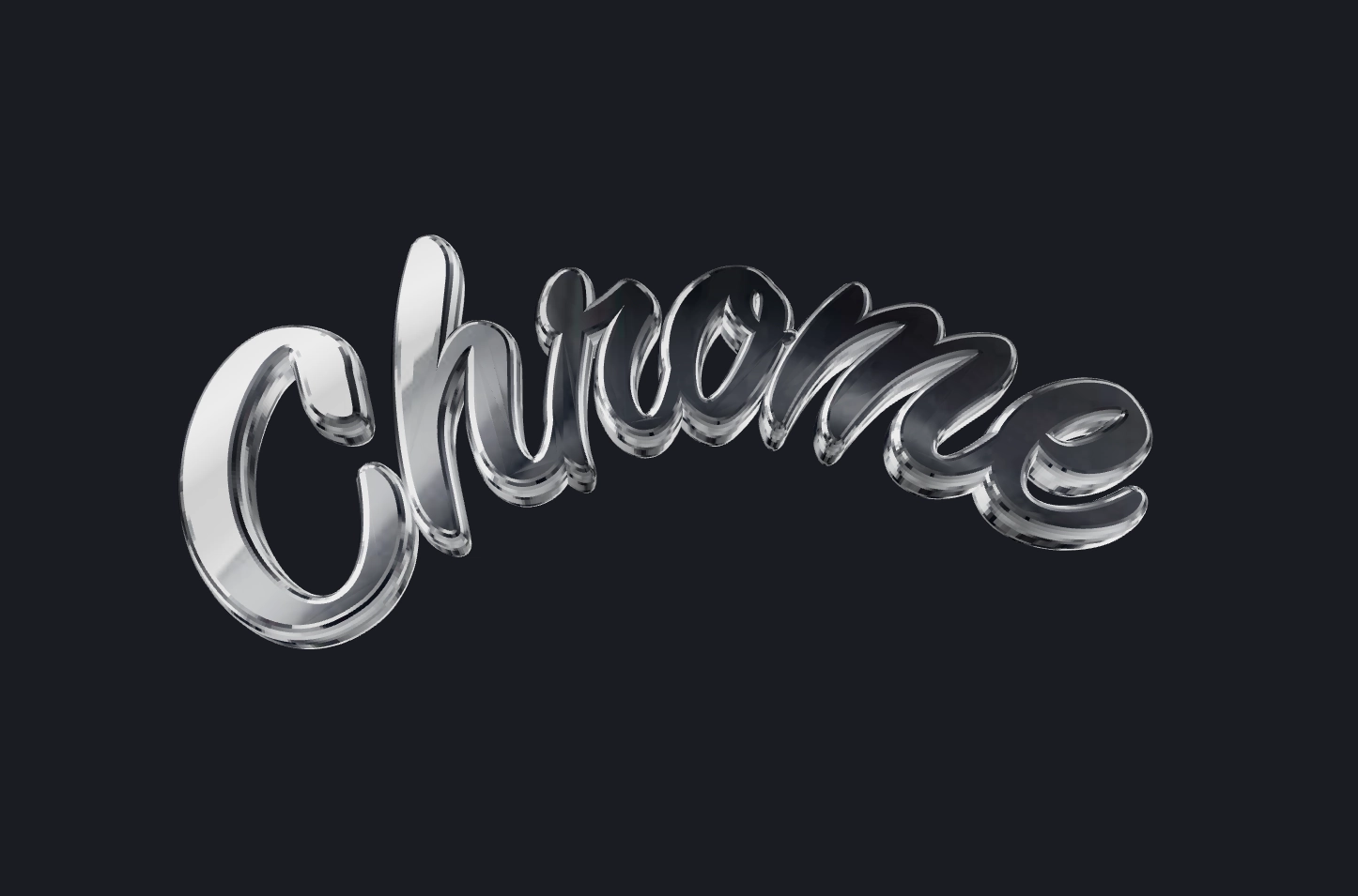 Write text in a beautiful classic chrome font