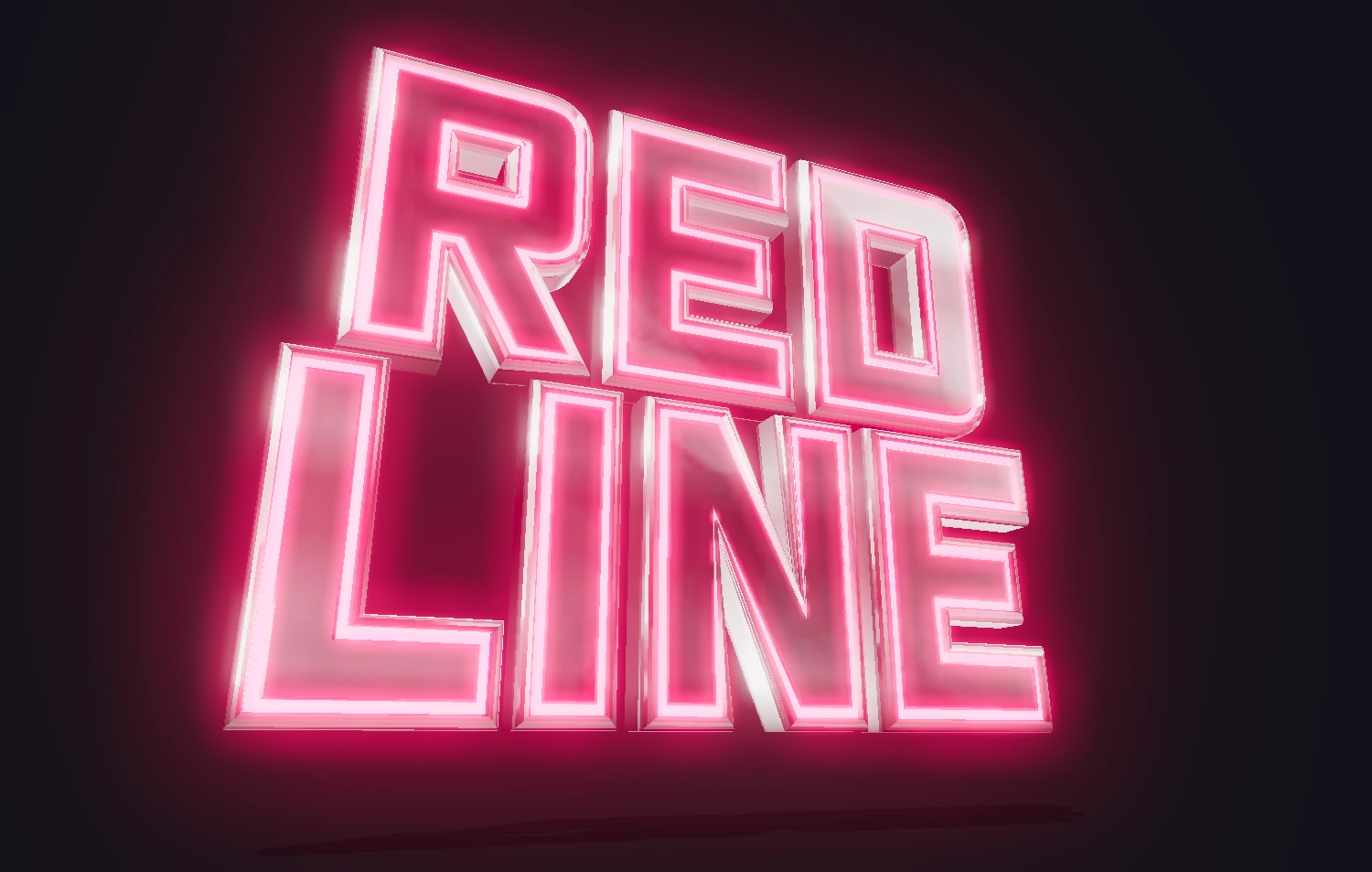 Beautiful neon font with chrome