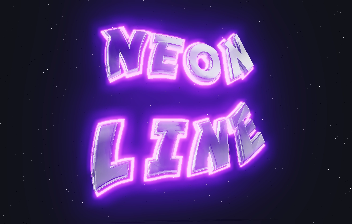 Make text in beautiful neon chrome font