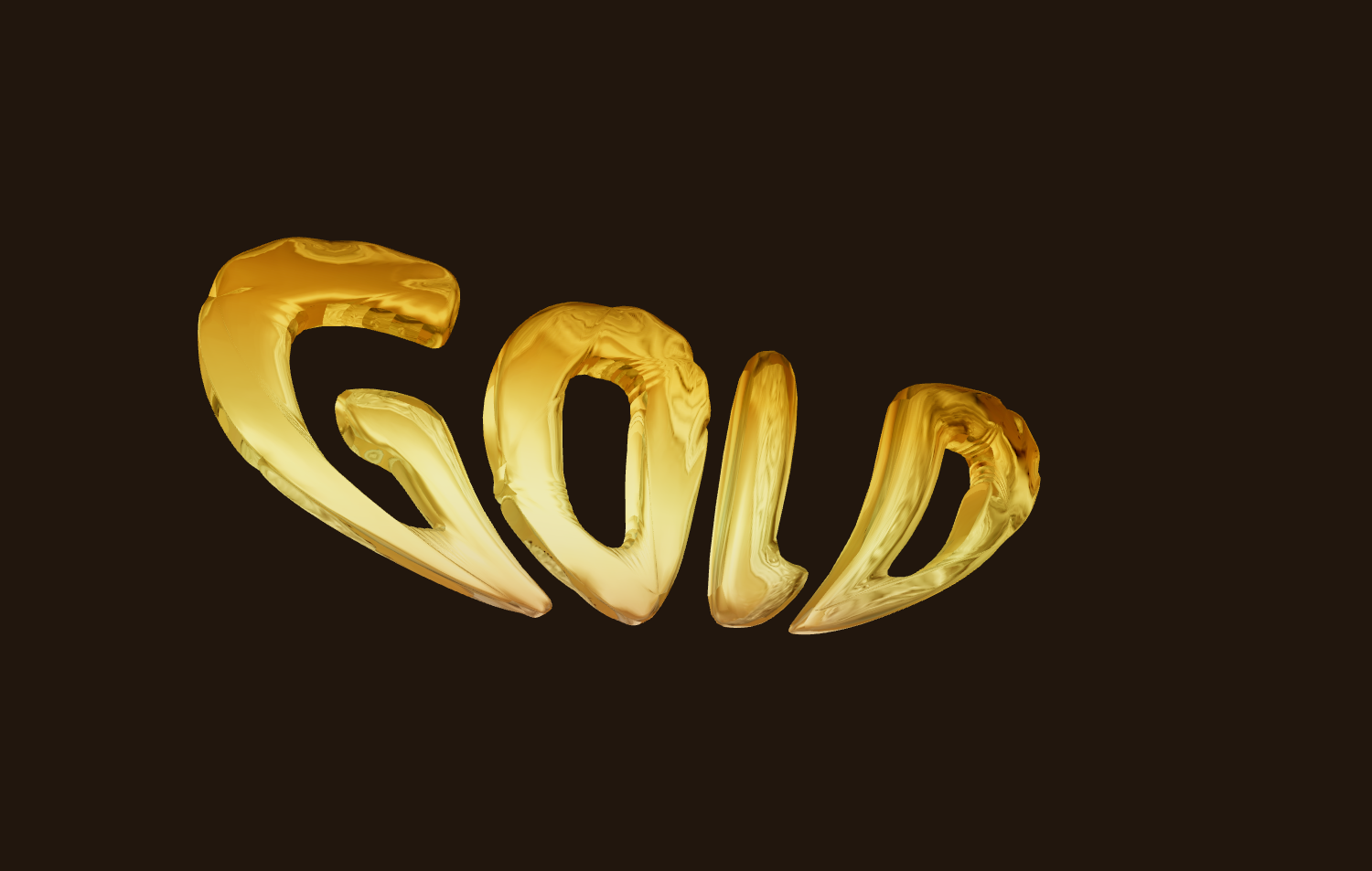 Beautiful inflated golden letters font