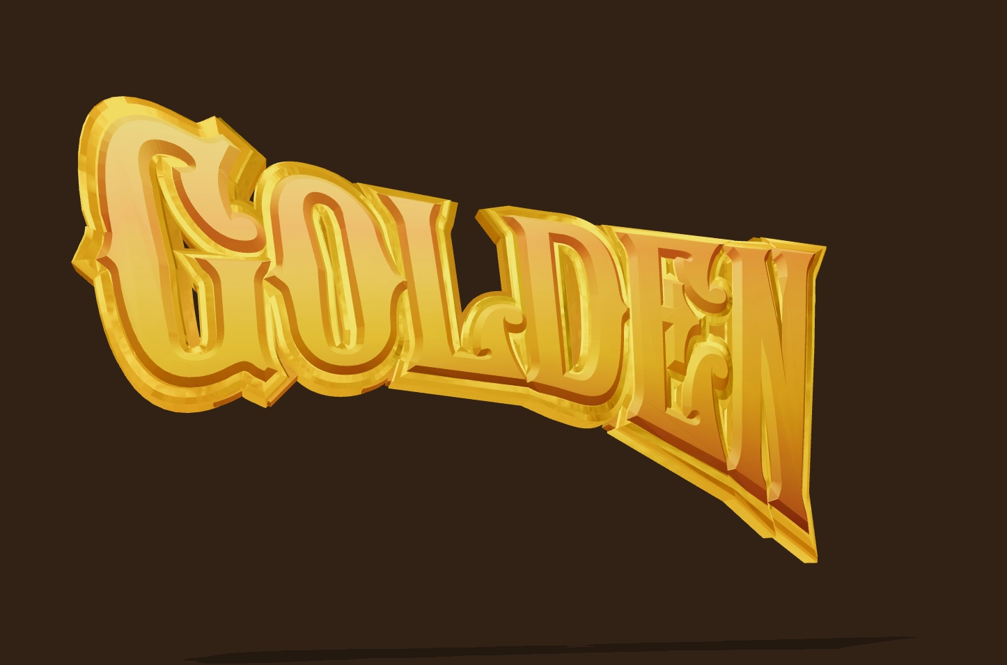 Beautiful font in the form of cast gold