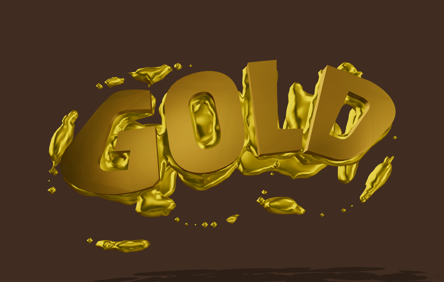 Text in beautiful molten gold font
