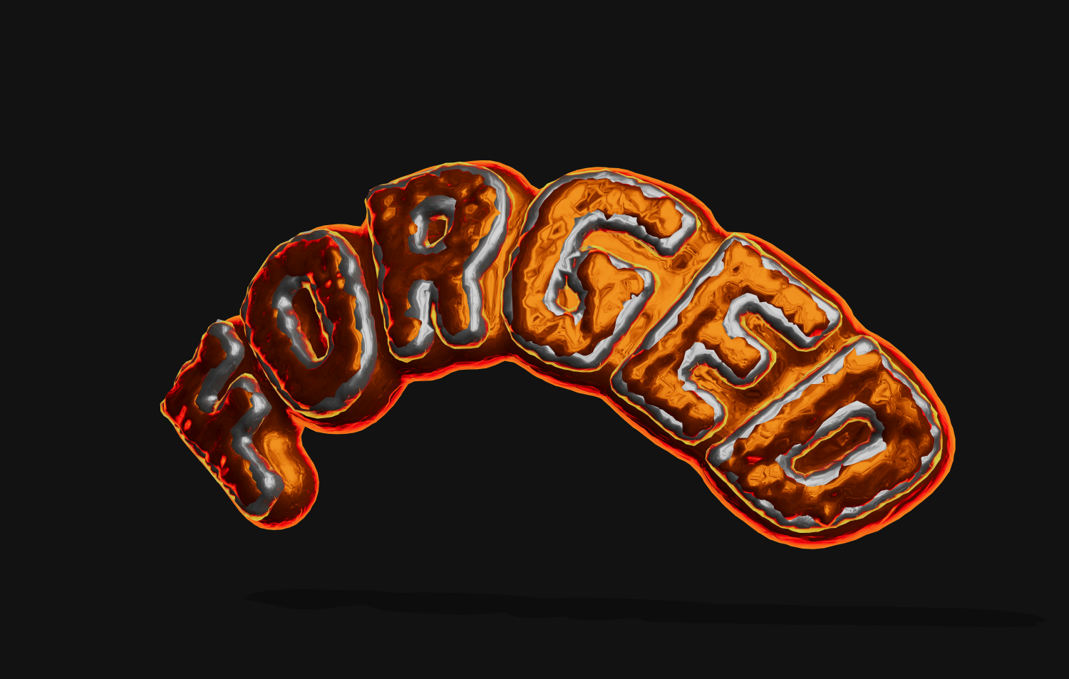 Create beautiful inscription in lava and steel style