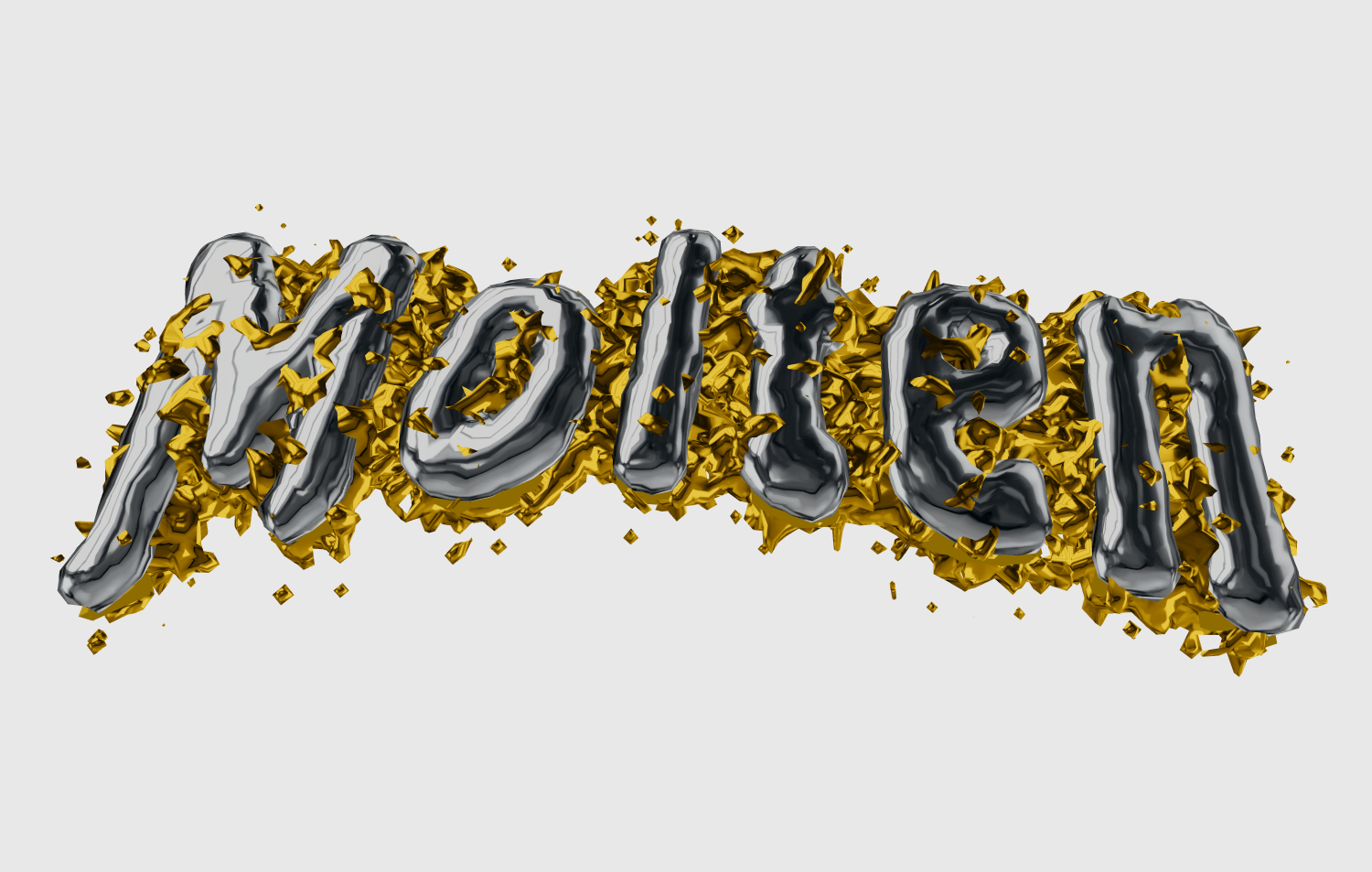 Beautiful font in the form of melted metal