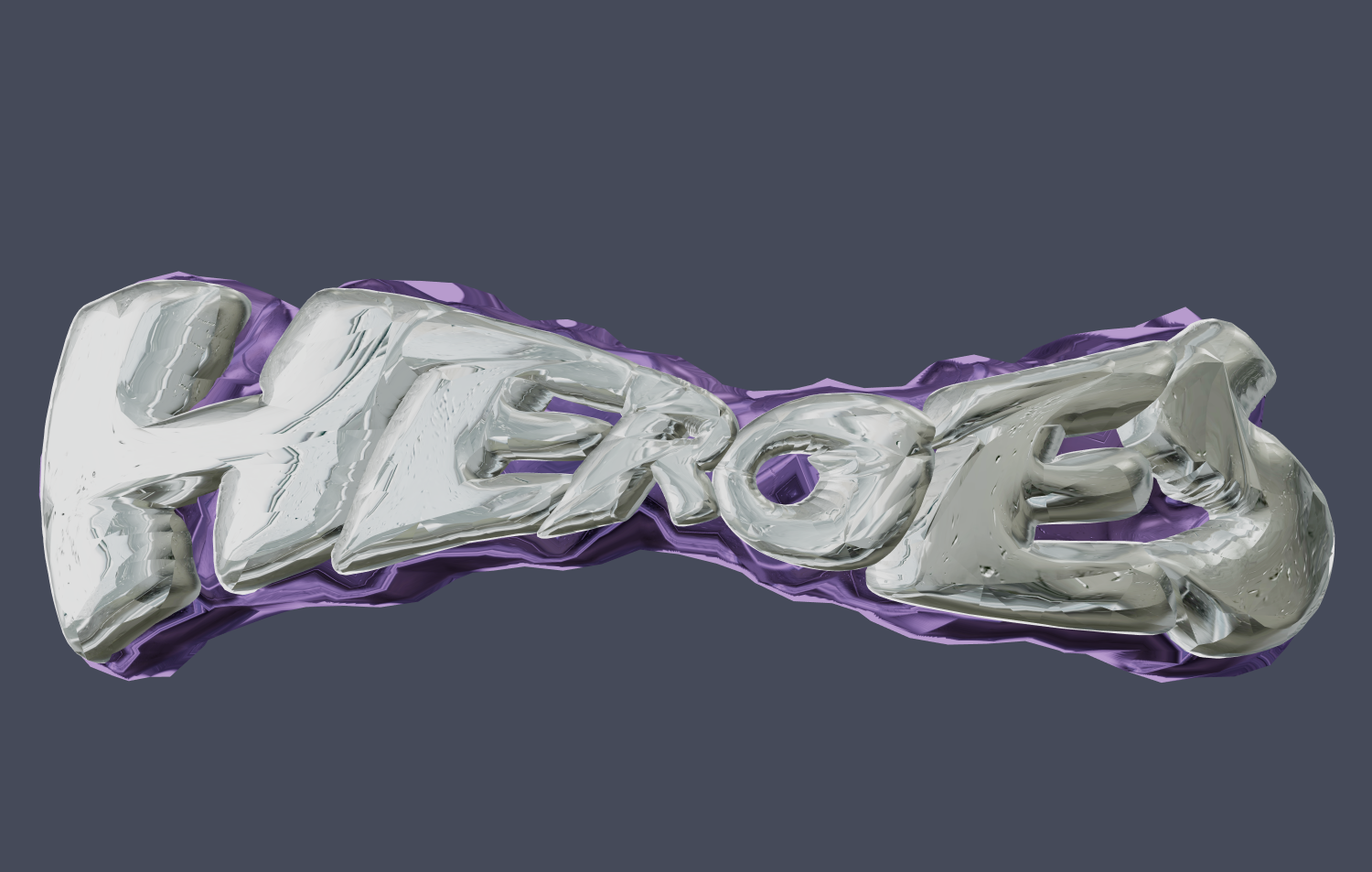 Beautiful font in the form of spilling metal
