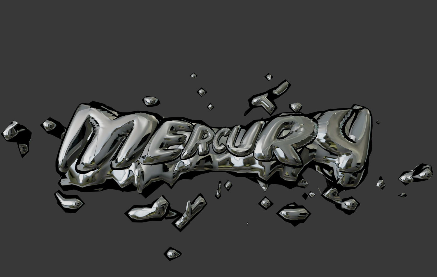 Beautiful label in the style of melted mercury