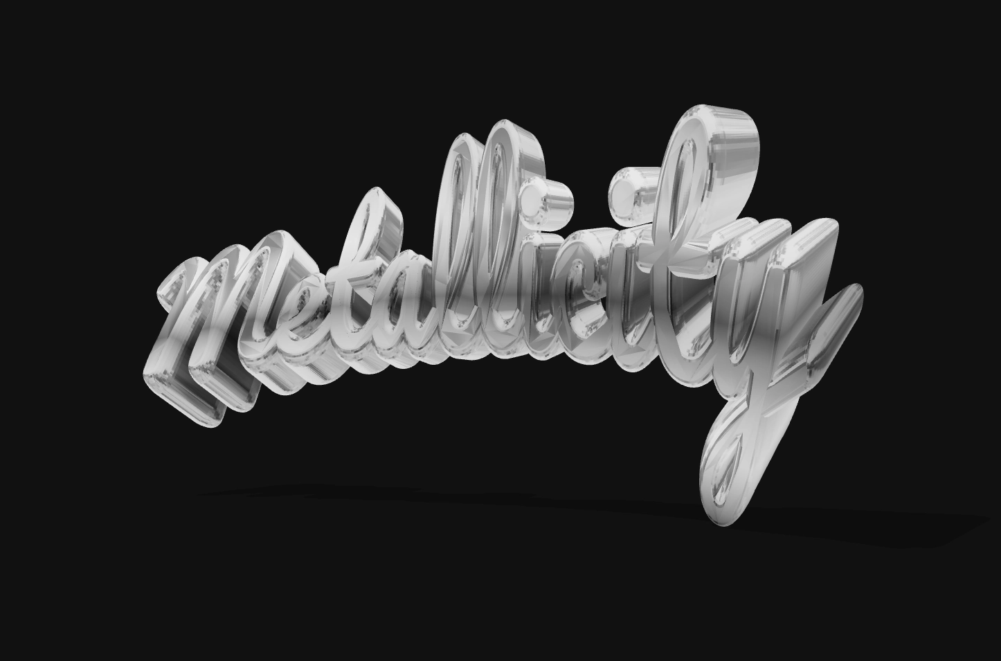 Write text in beautiful glossy metallic font