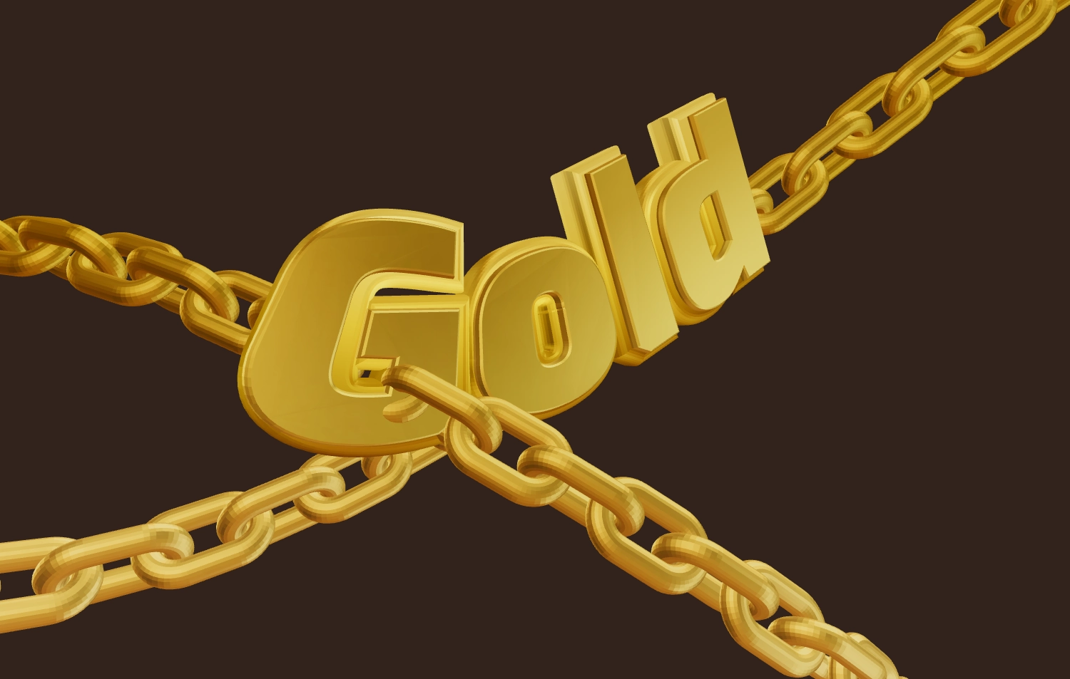 Beautiful golden font with chains
