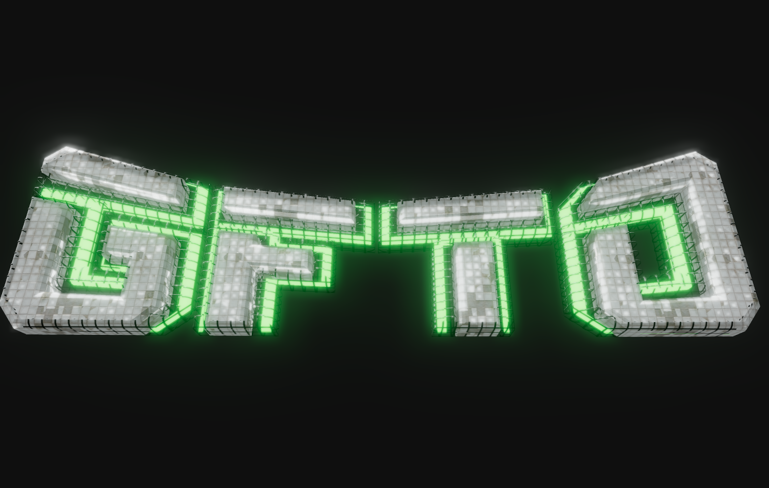 Beautiful label in futuristic neon font
