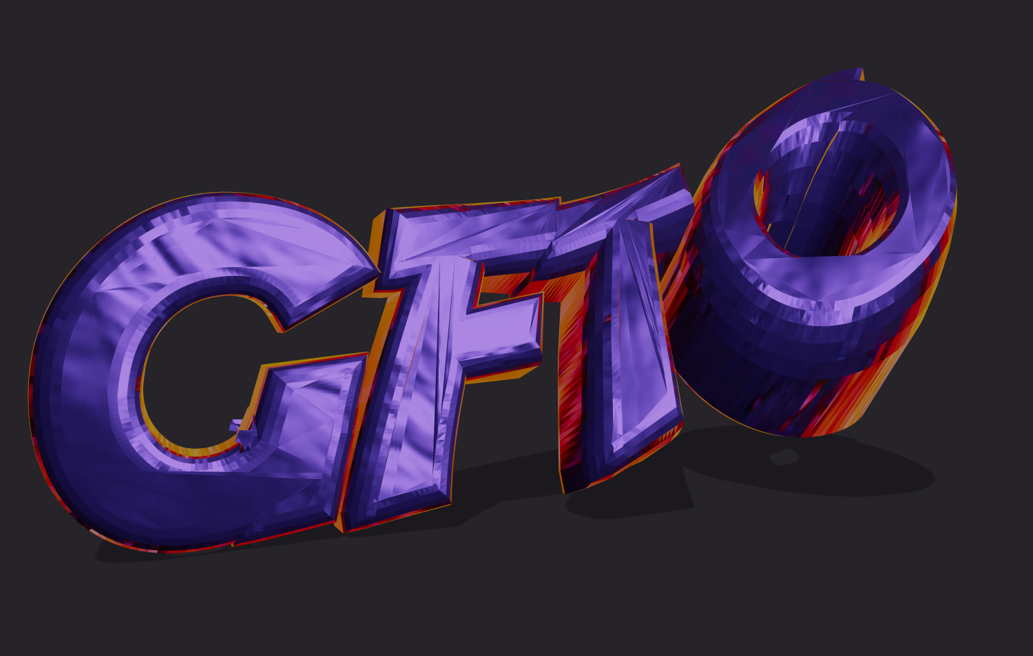 Beautiful font in the form of a fiery crystal
