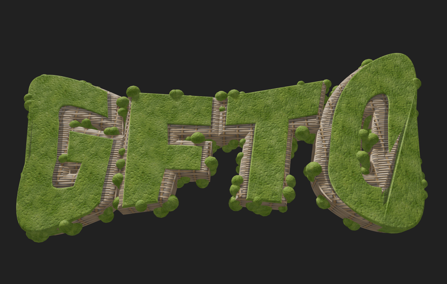 Beautiful eco-font in the form of grass