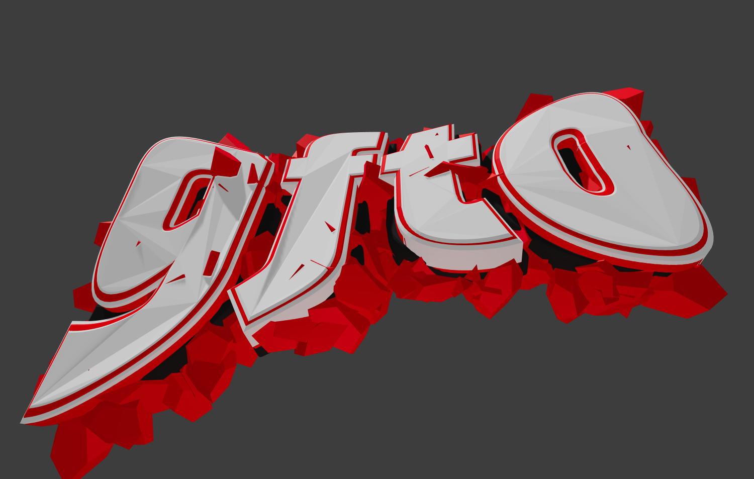 Beautiful font with explosion shards for caption