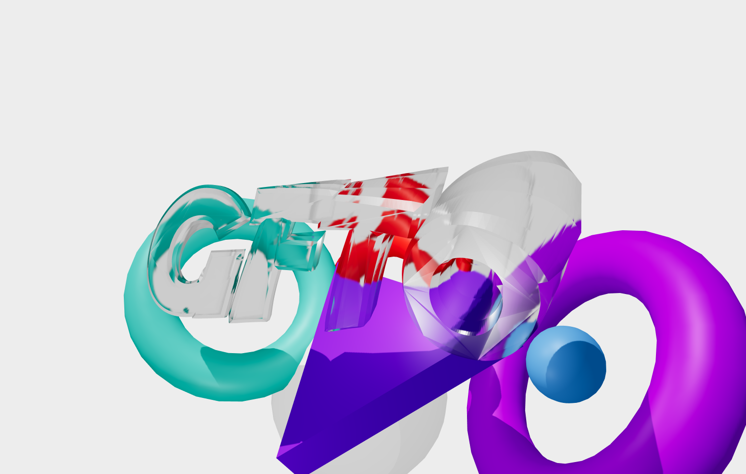 Text in beautiful glass font