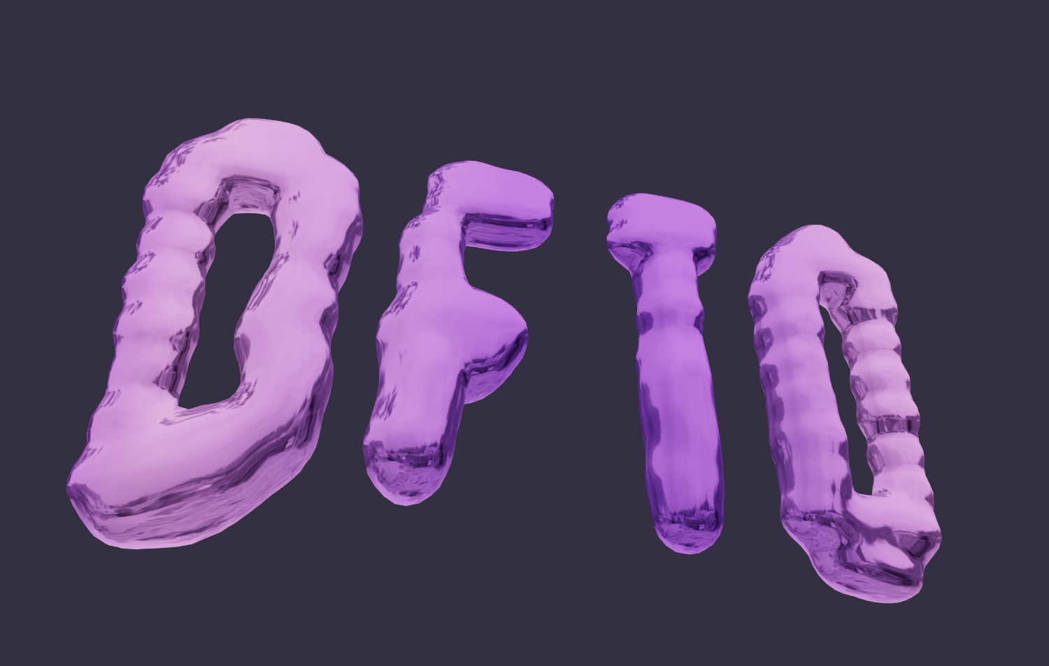 Beautiful liquid chrome font for inscription