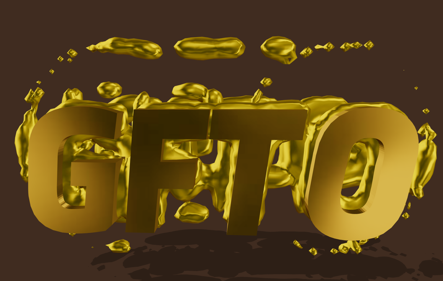 Write text in beautiful golden font with splashes