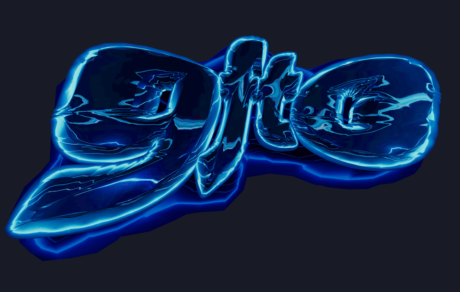 Beautiful text in holographic font