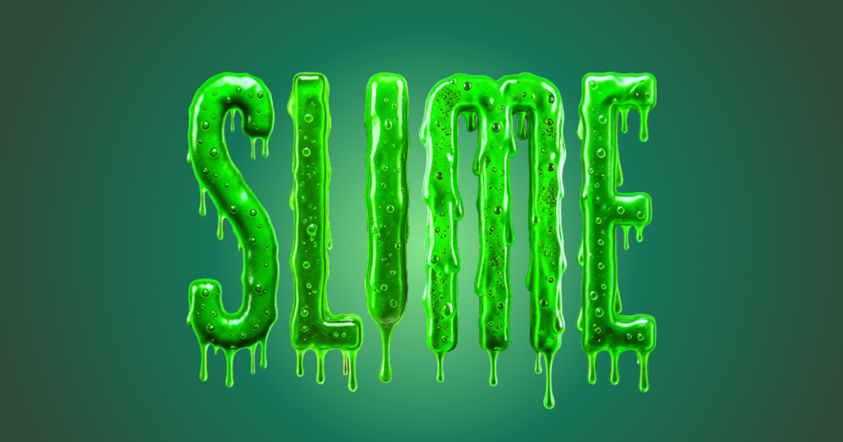 Slime font: 3D text generation example from green slime